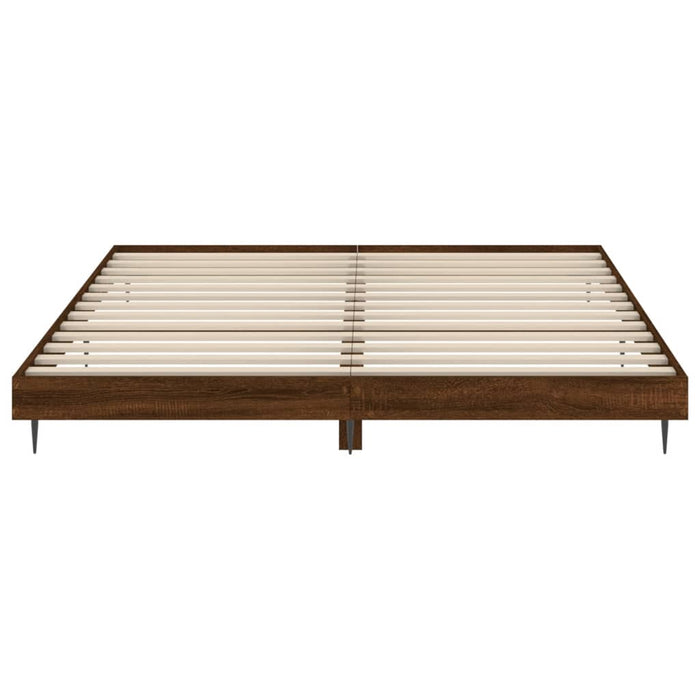 Cadru de pat fără saltea Stejar maro 200x200 cm Lemn prelucrat - WALTI WALTI