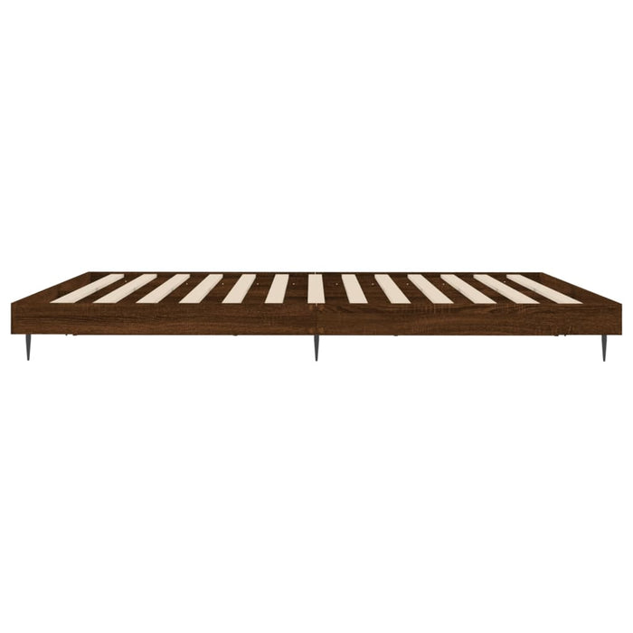 Cadru de pat fără saltea Stejar maro 200x200 cm Lemn prelucrat - WALTI WALTI