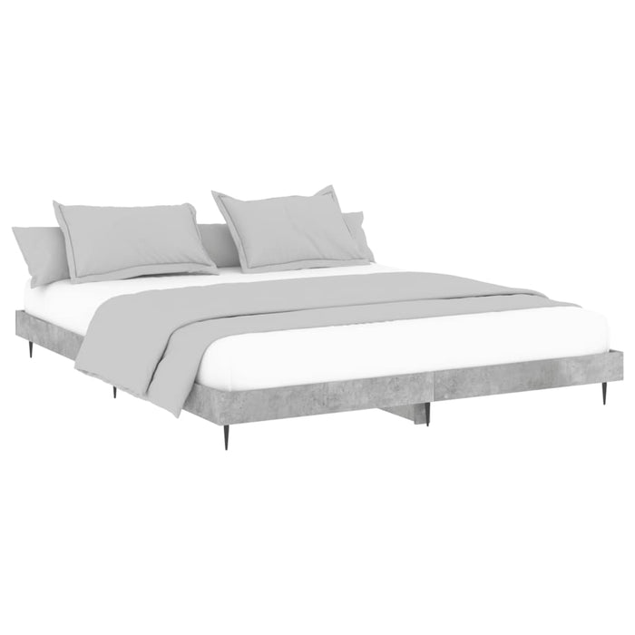 Cadru de pat, gri beton, 160x200 cm, lemn prelucrat WALTI