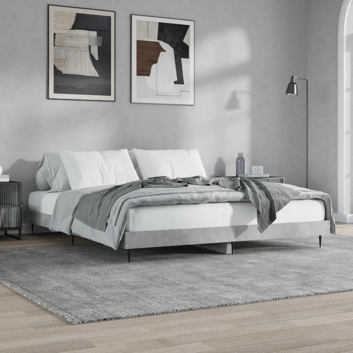 Cadru de pat, gri beton, 160x200 cm, lemn prelucrat WALTI