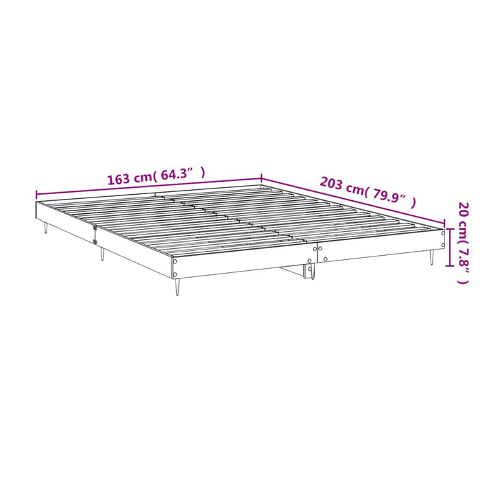 Cadru de pat, gri beton, 160x200 cm, lemn prelucrat WALTI