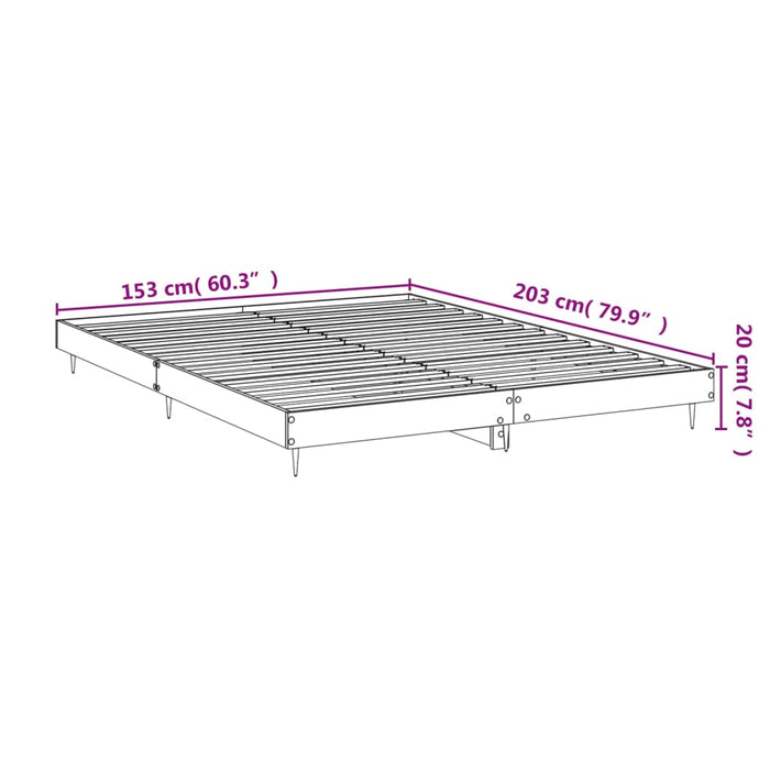 Cadru de pat, alb, 150x200 cm, lemn prelucrat - WALTI WALTI