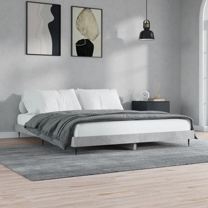 Cadru de pat, gri beton, 120x200 cm, lemn prelucrat - WALTI WALTI