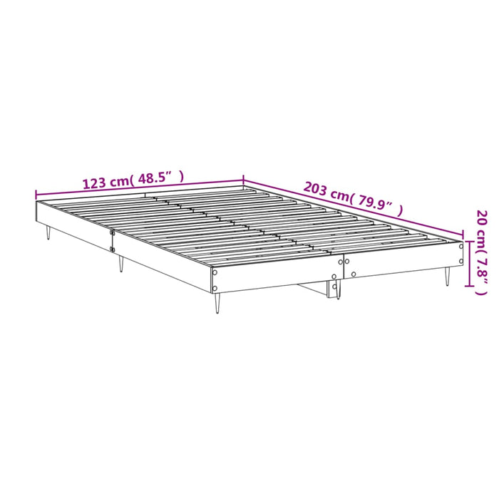 Cadru pat fără saltea stejar fumuriu 120x200 cm, lemn prelucrat - WALTI WALTI