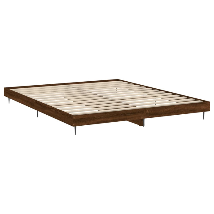 Cadru pat fără saltea stejar maro 120x200 cm, lemn prelucrat - WALTI WALTI