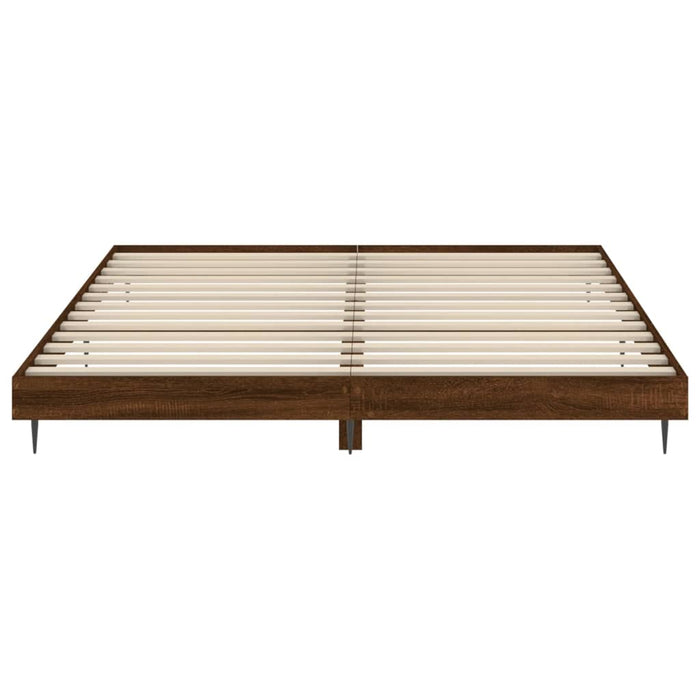 Cadru pat fără saltea stejar maro 120x200 cm, lemn prelucrat - WALTI WALTI