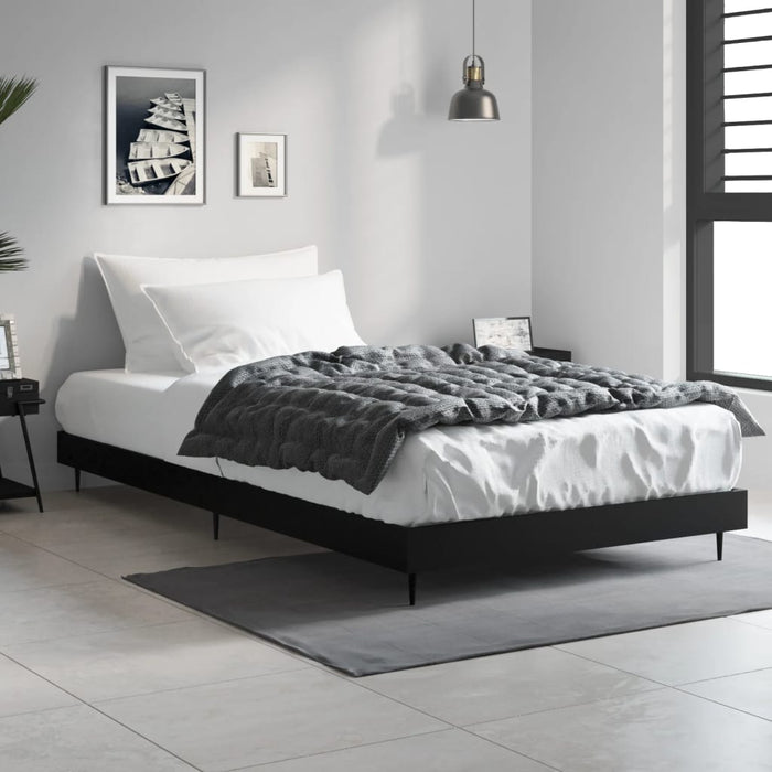 Cadru de pat, negru, 100x200 cm, lemn prelucrat - WALTI WALTI