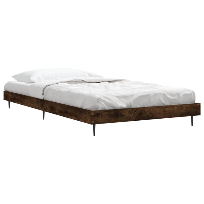 Cadru pat fără saltea stejar fumuriu 100x200 cm lemn prelucrat - WALTI WALTI