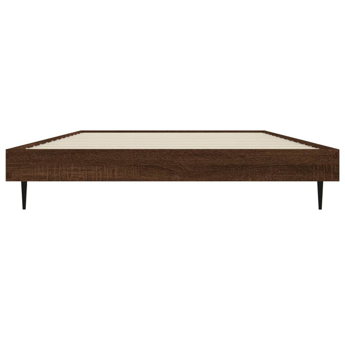 Cadru pat fără saltea stejar maro 100x200 cm lemn prelucrat - WALTI WALTI