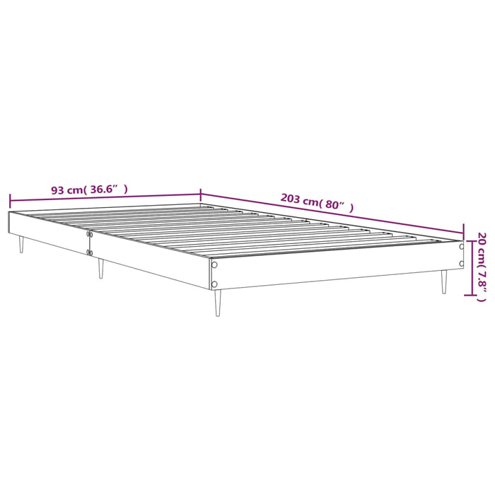 Cadru de pat, alb extralucios, 90x200 cm, lemn prelucrat WALTI
