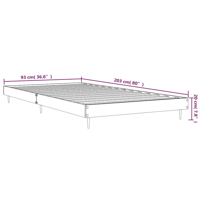 Cadru pat fără saltea stejar fumuriu, 90x200 cm, lemn prelucrat - WALTI WALTI
