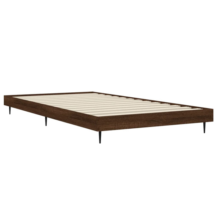 Cadru pat fără saltea stejar maro, 90x200 cm, lemn prelucrat WALTI