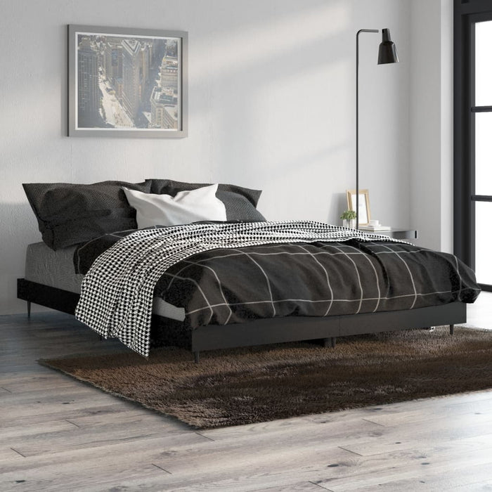 Cadru de pat, negru, 140x190 cm, lemn prelucrat - WALTI WALTI