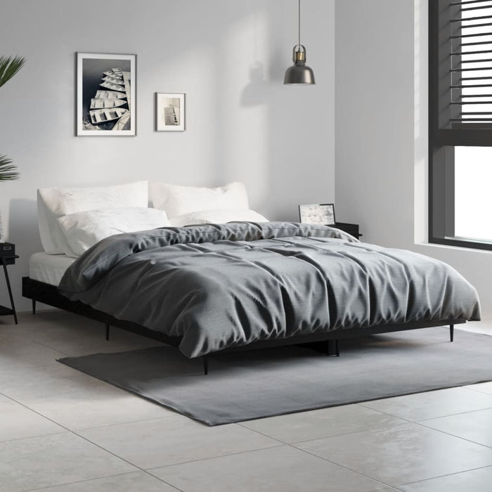 Cadru de pat, negru, 140x190 cm, lemn prelucrat - WALTI WALTI