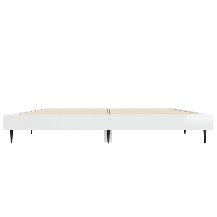 Cadru de pat, alb extralucios, 140x190 cm, lemn prelucrat - WALTI WALTI