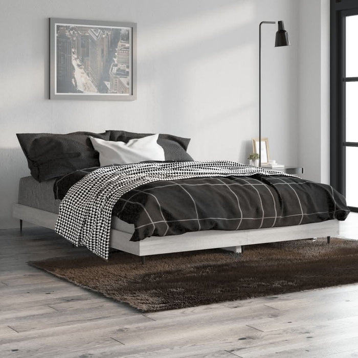 Cadru de pat, gri sonoma, 140x190 cm, lemn prelucrat - WALTI WALTI