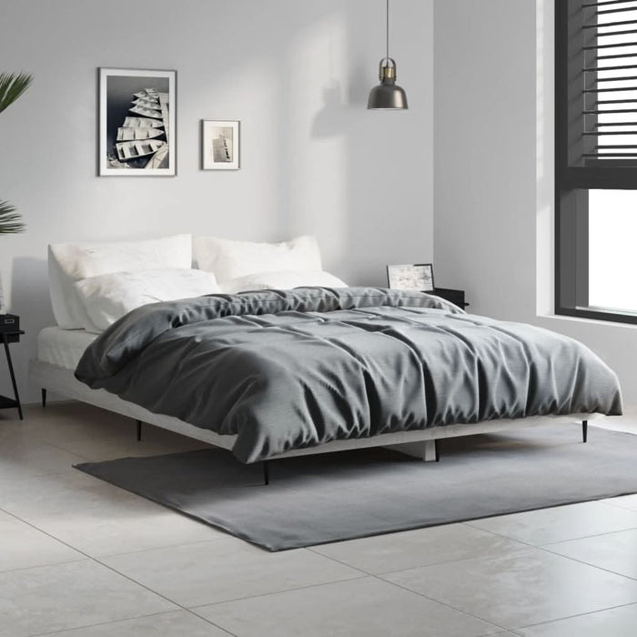 Cadru de pat, gri sonoma, 140x190 cm, lemn prelucrat - WALTI WALTI