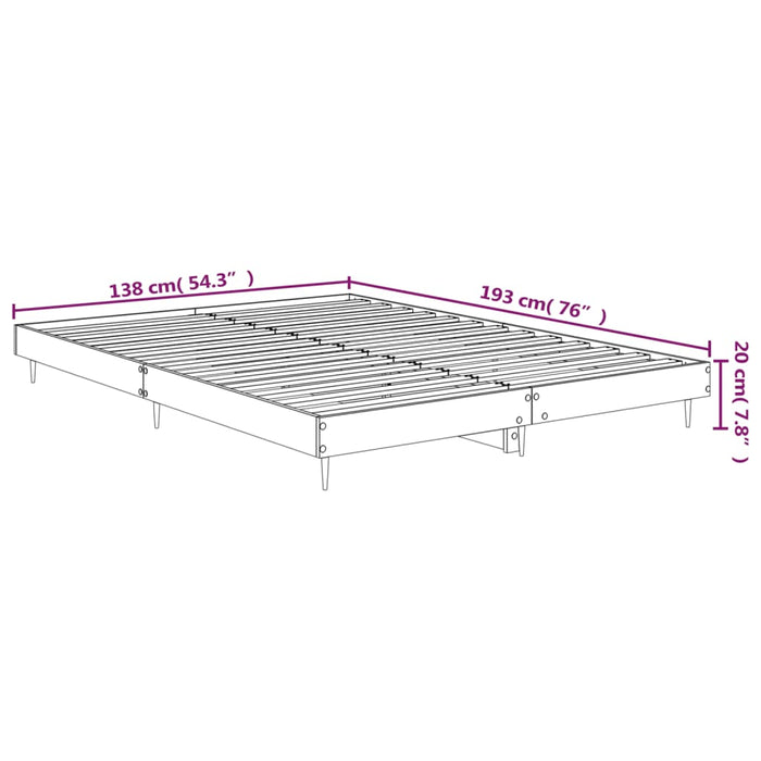 Cadru de pat, alb ,135x190 cm, lemn prelucrat - WALTI WALTI