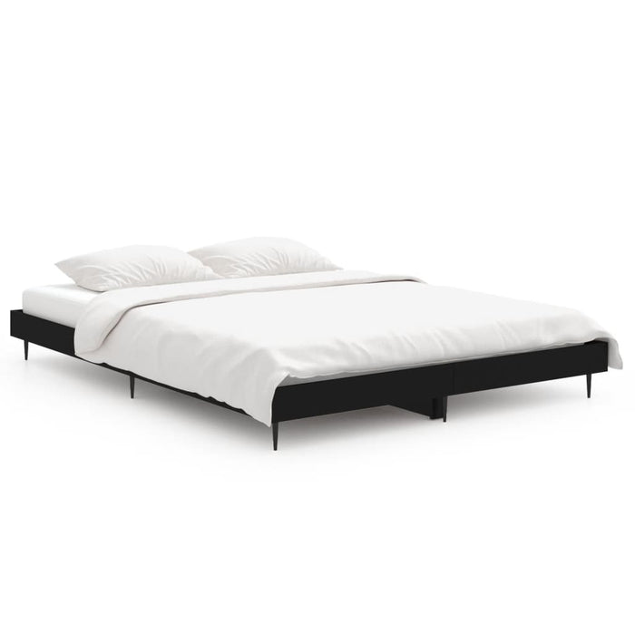 Cadru de pat, negru ,135x190 cm, lemn prelucrat - WALTI WALTI