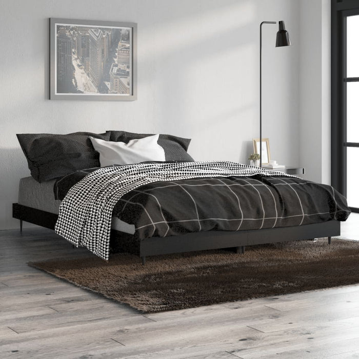 Cadru de pat, negru ,135x190 cm, lemn prelucrat - WALTI WALTI