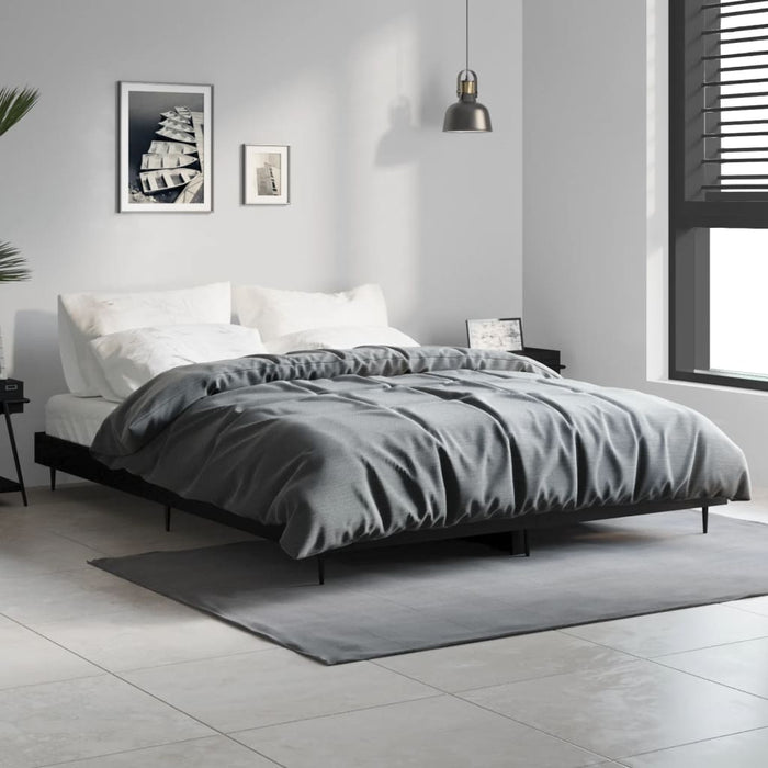 Cadru de pat, negru ,135x190 cm, lemn prelucrat - WALTI WALTI