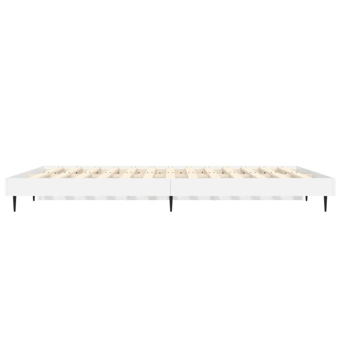 Cadru de pat, alb extralucios, 135x190 cm, lemn prelucrat - WALTI WALTI