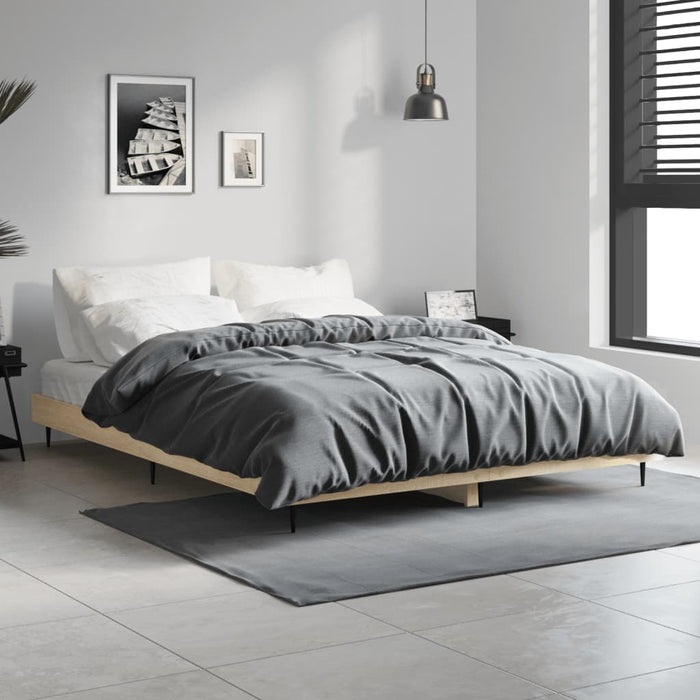 Cadru de pat, stejar sonoma, 135x190 cm, lemn prelucrat - WALTI WALTI