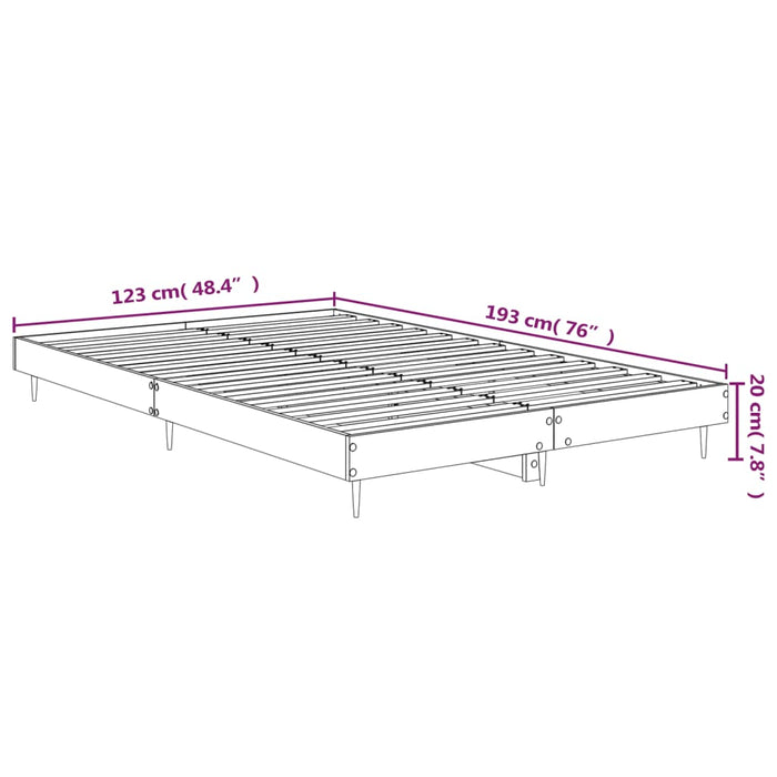 Cadru de pat, alb, 120x190 cm, lemn prelucrat WALTI