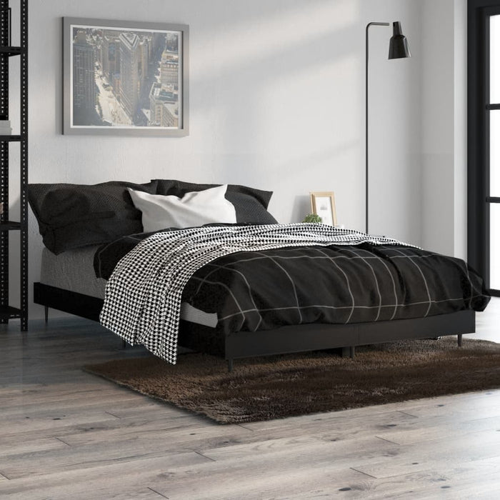 Cadru de pat, negru, 120x190 cm, lemn prelucrat WALTI