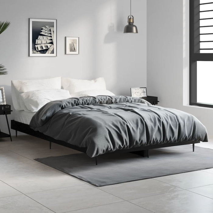 Cadru de pat, negru, 120x190 cm, lemn prelucrat WALTI