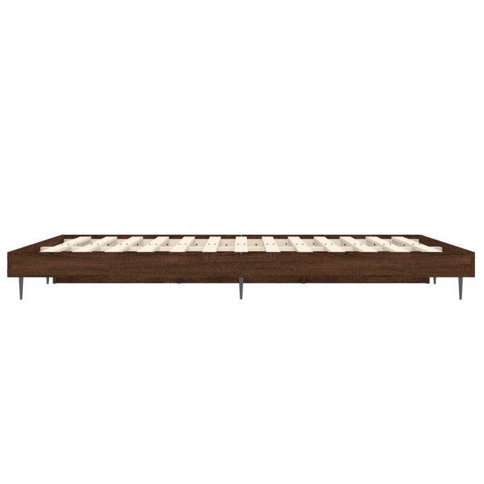Cadru pat fără saltea stejar maro 120x190 cm, lemn prelucrat - WALTI WALTI