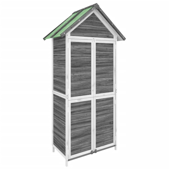 Magazie de unelte de grădină gri 89x52,5x175 cm lemn masiv pin - WALTI WALTI