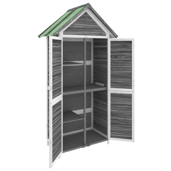Magazie de unelte de grădină gri 89x52,5x175 cm lemn masiv pin - WALTI WALTI
