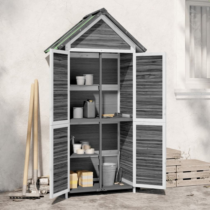 Magazie de unelte de grădină gri 89x52,5x175 cm lemn masiv pin - WALTI WALTI