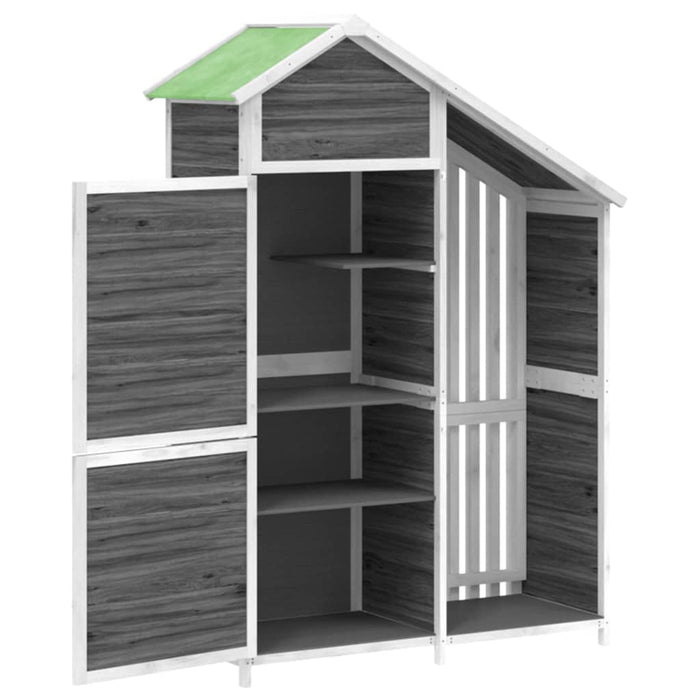 Magazie de unelte de grădină gri 120x53,5x170 cm lemn masiv pin - WALTI WALTI