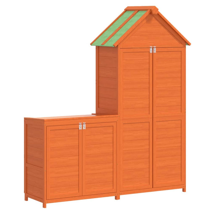 Set magazie de unelte de grădină 2 piese maro lemn masiv pin WALTI
