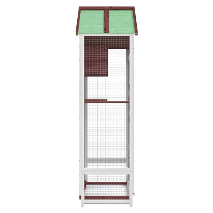 Colivie de păsări cafeniu 91,5x53x170 cm lemn masiv de pin - WALTI WALTI