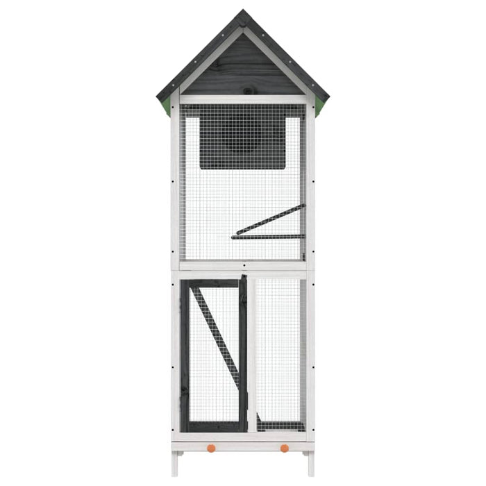 Colivie de păsări, gri, 60x58,5x160 cm, lemn masiv de pin - WALTI WALTI