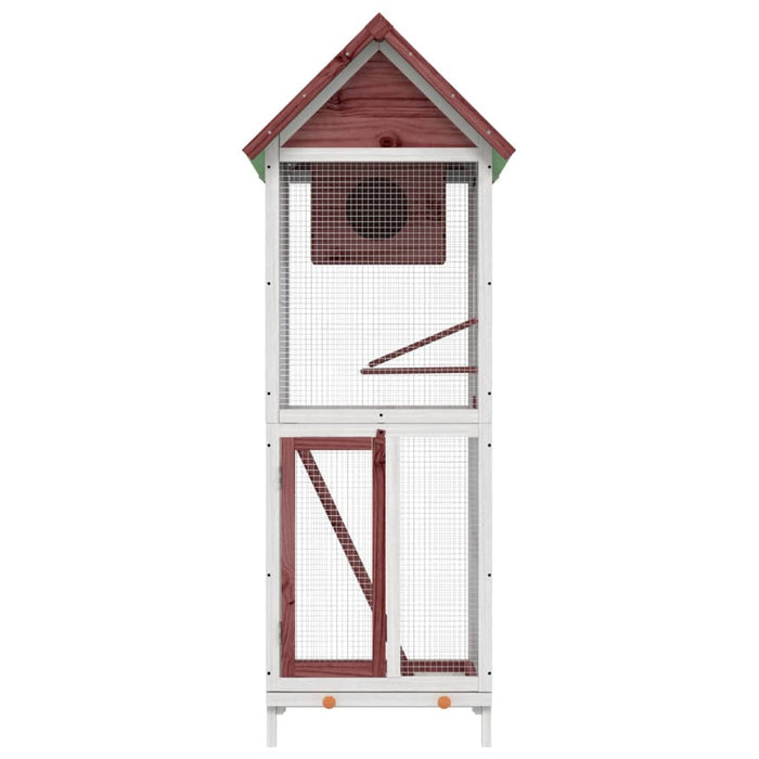 Cușcă de păsări cafeniu 60x58,5x160 cm lemn masiv pin - WALTI WALTI