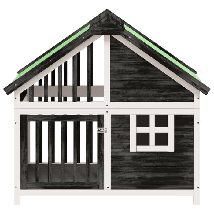 Cușcă de câine, gri, 96x60,5x87 cm, lemn masiv de pin - WALTI WALTI