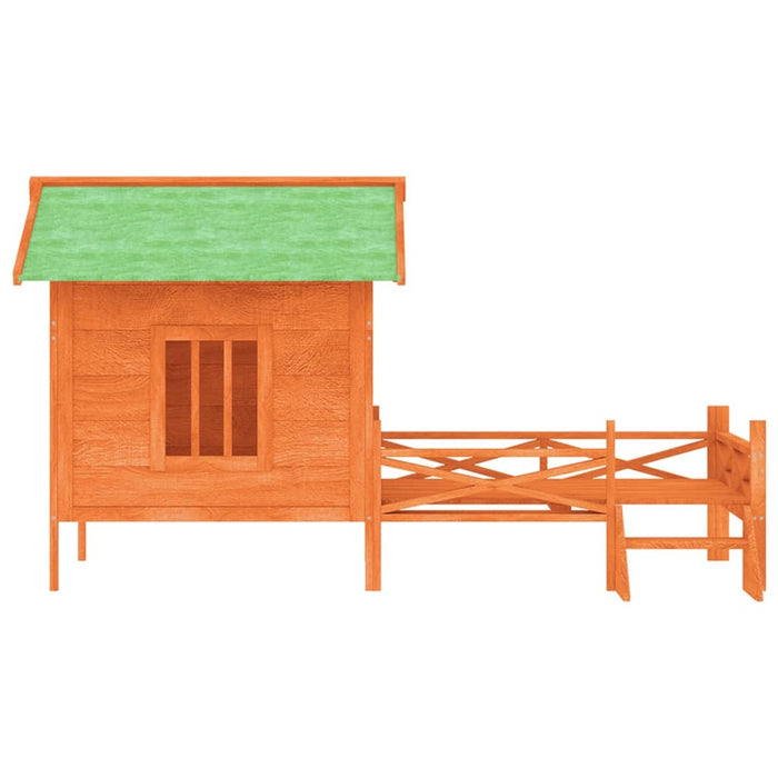 Cușcă de câine, maro, 159x120x88,5 cm, lemn masiv pin - WALTI WALTI