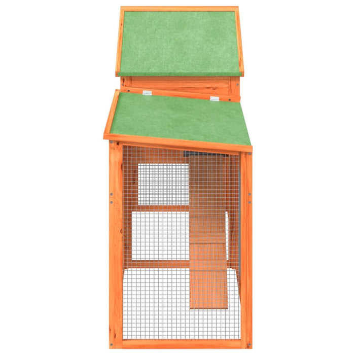 Cușcă pentru iepuri maro 185,5x60,5x109,5 cm lemn masiv de pin WALTI