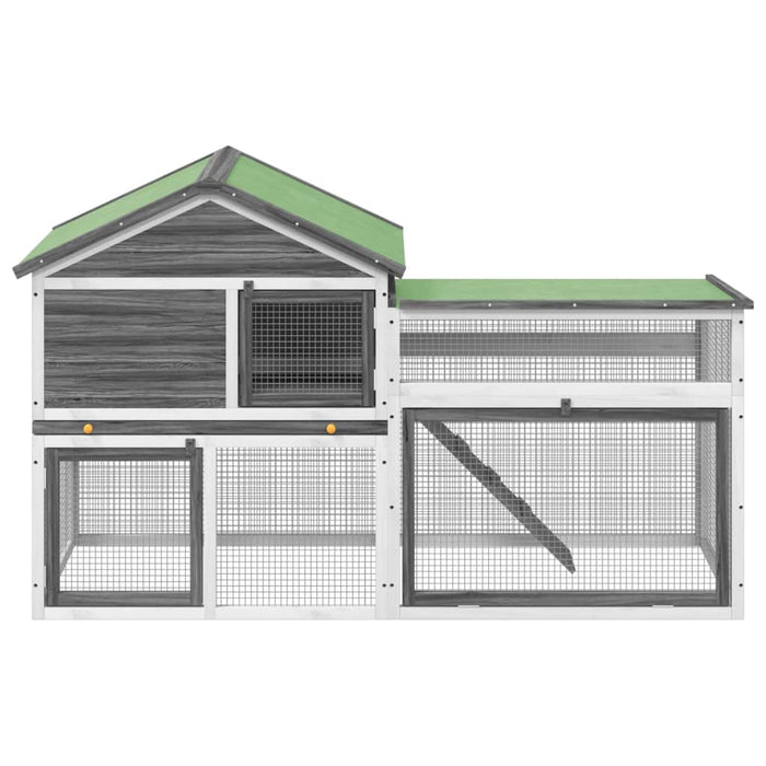 Cușcă pentru iepuri gri 185,5x60,5x109,5 cm lemn masiv de pin WALTI