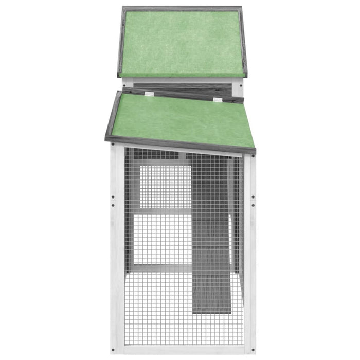 Cușcă pentru iepuri gri 185,5x60,5x109,5 cm lemn masiv de pin WALTI
