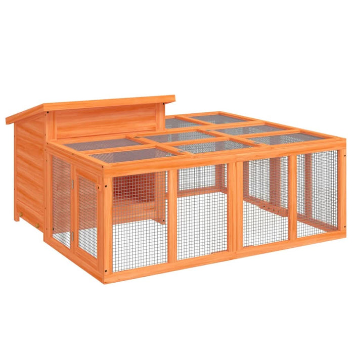 Cușcă pentru iepuri maro 144x123x67,5 cm din lemn masiv de pin - WALTI WALTI