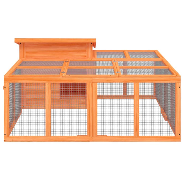 Cușcă pentru iepuri maro 144x123x67,5 cm din lemn masiv de pin - WALTI WALTI