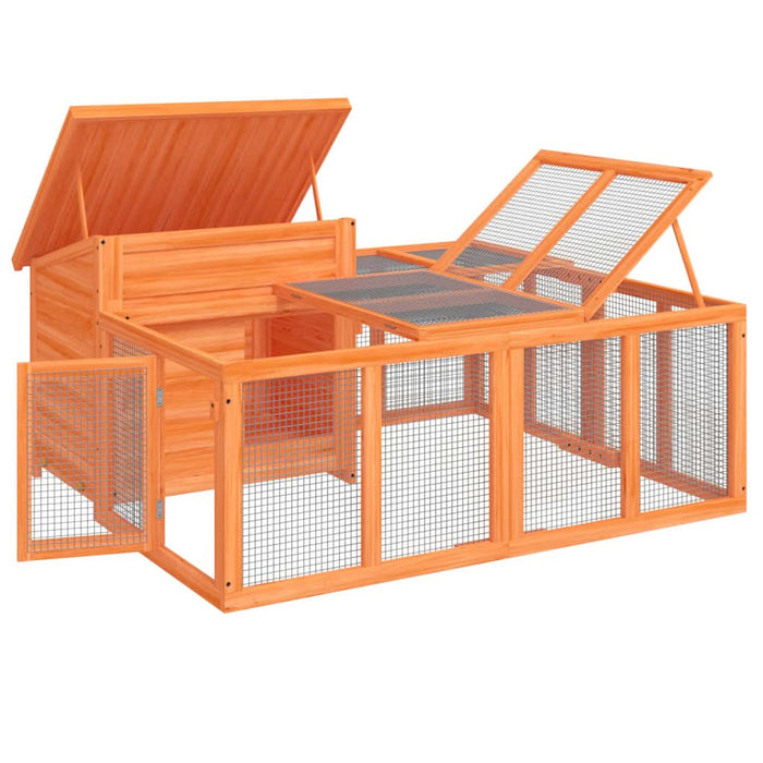 Cușcă pentru iepuri maro 144x123x67,5 cm din lemn masiv de pin - WALTI WALTI