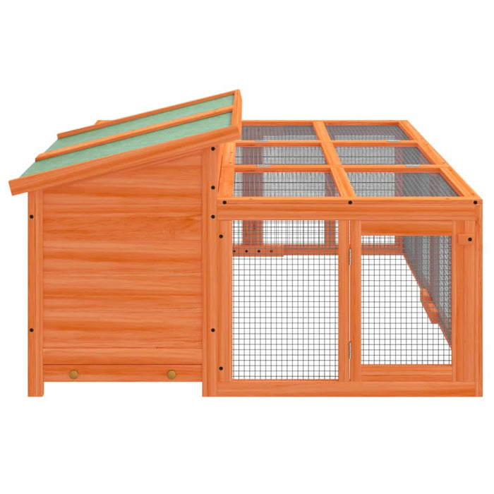 Cușcă pentru iepuri maro 144x123x67,5 cm din lemn masiv de pin - WALTI WALTI