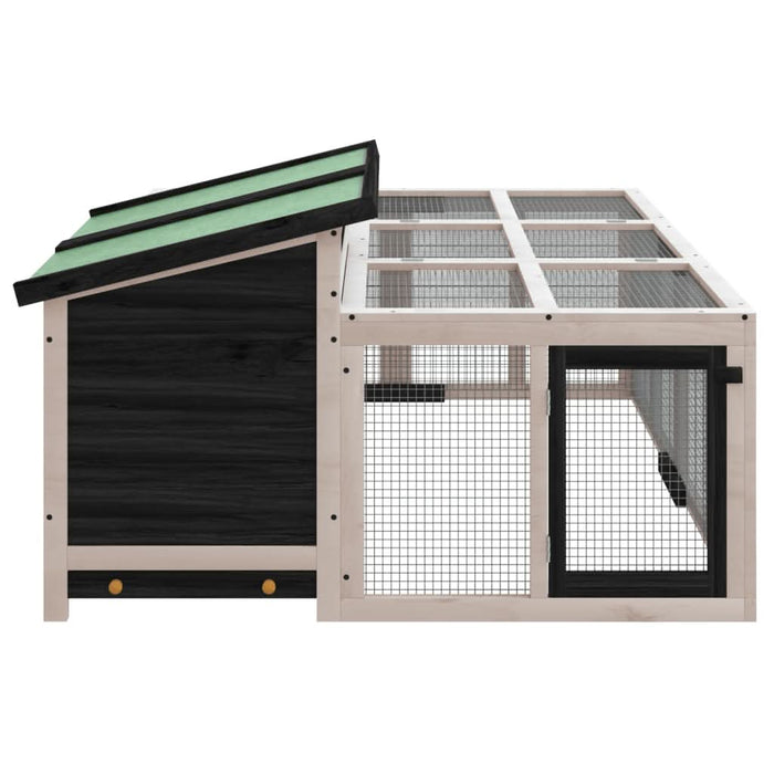 Cușcă pentru iepuri gri 144x123x67,5 cm din lemn masiv de pin - WALTI WALTI