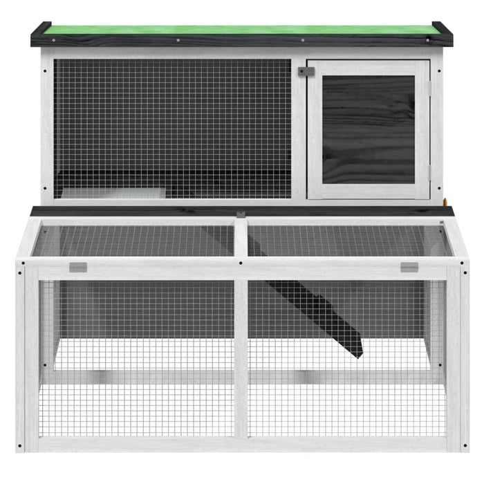 Cușcă pentru iepuri, gri, 102x90x84,5 cm, lemn masiv de pin - WALTI WALTI